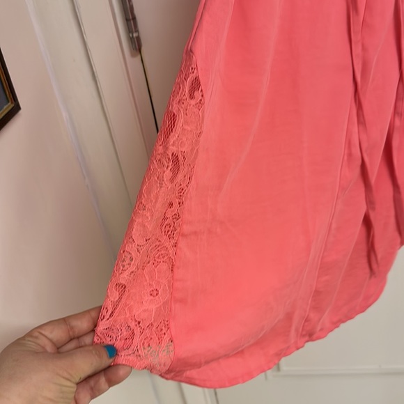 NWOT H.M Conscious Collection Coral Pink dress with lace & beautiful detailing - Picture 17 of 17